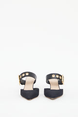 Dior Black D-Dior Technical Fabric Heeled Mule