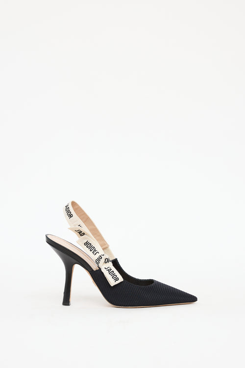 Dior Black & White J'Adior Slingback Heel
