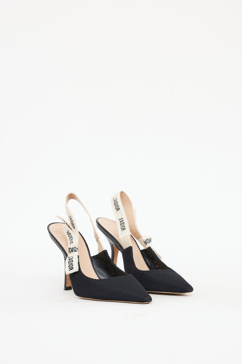 Dior Black & White J'Adior Slingback Heel