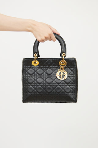 Dior Black Medium Lady Dior Bag