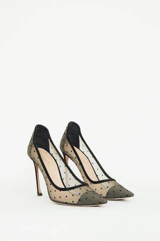 Dior Black Dotted Mesh Pump