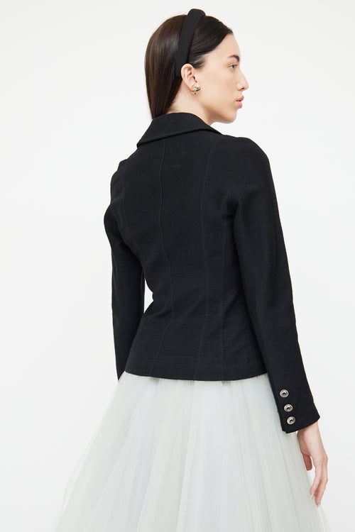 Dior Black Panel Button Blazer