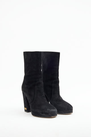 Dior Black Suede D-Rise Ankle Boot