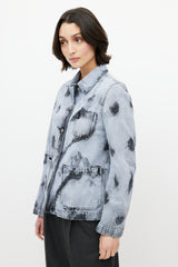 Dior Blue & Black Washed Dye Denim Chore Jacket