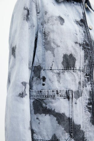Dior Blue & Black Washed Dye Denim Chore Jacket