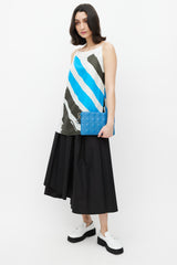 Dior Blue Cannage Coated Canvas Pouch