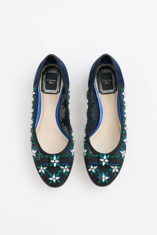 Dior Mesh Embellished Flat
