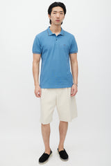 Dior Blue & Grey Embroidered Polo