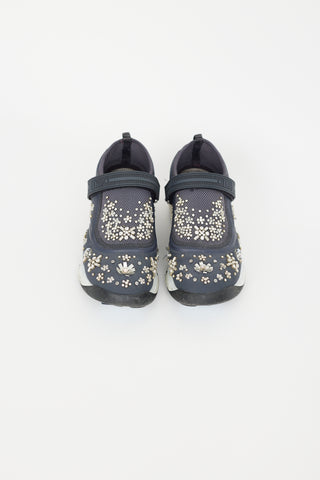 Dior Blue Neoprene & Mesh Fusion Crystal Sneaker