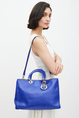 Dior Blue & Silver Leather Diorissimo  Tote