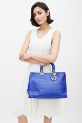 Dior Blue & Silver Leather Diorissimo  Tote