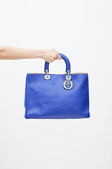 Dior Blue & Silver Leather Diorissimo  Tote