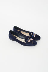 Dior Blue Suede Dragonfly Ballet Flat