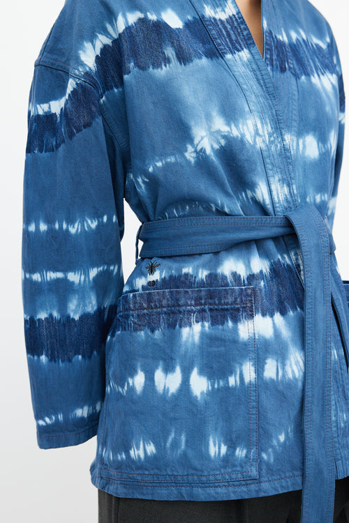 Dior Blue Tie Dye Wrap Jacket