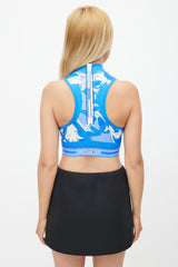 Dior Blue & White Mock Neck Top