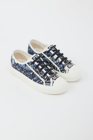 Dior Blue & White Printed Low Sneaker