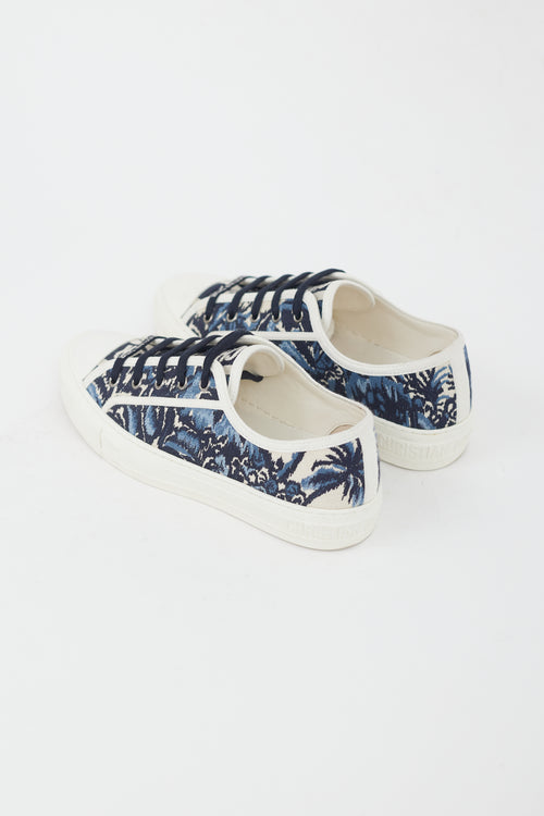 Dior Blue & White Printed Low Sneaker