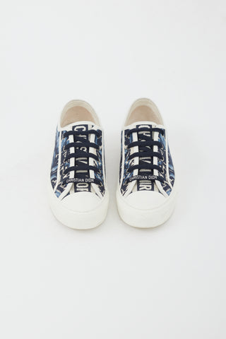 Dior Blue & White Printed Low Sneaker