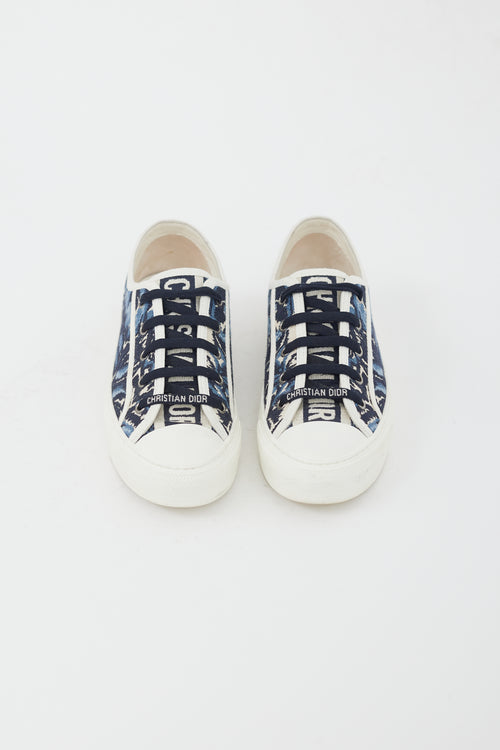 Dior Blue & White Printed Low Sneaker