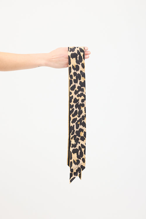 Dior Brown & Black Silk Printed Twill Scarf