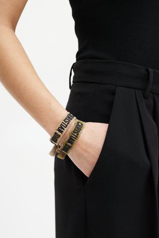 Dior Brown & Black J'Adior Woven Two Piece Bracelet