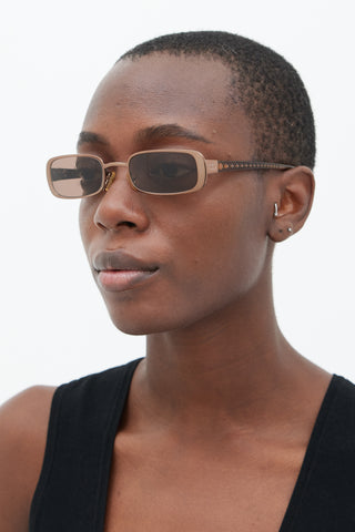 Dior Brown Fitting 10Z Rectangle Sunglasses