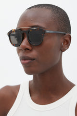 Dior Brown & Gold Mania 1 Circular Sunglasses