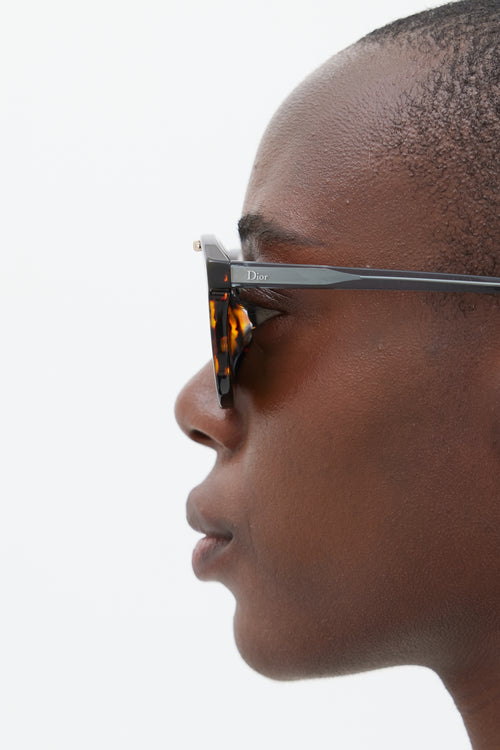 Dior Brown & Gold Mania 1 Circular Sunglasses