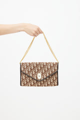 Dior Brown & Gold Monogram Trotter Shoulder Bag