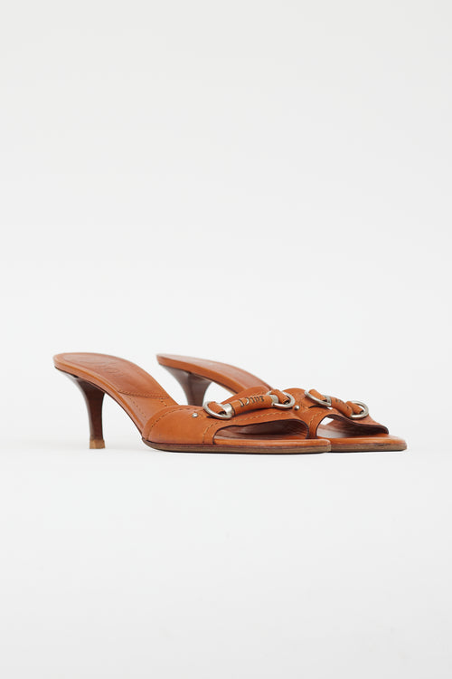 Dior Brown Leather Heeled Sandal