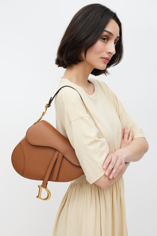Dior 2023 Brown Leather Classic Saddle Bag