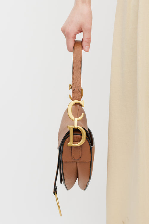 Dior 2027 Brown Leather Classic Saddle Bag