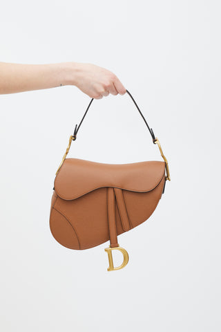 Dior 2022 Brown Leather Classic Saddle Bag