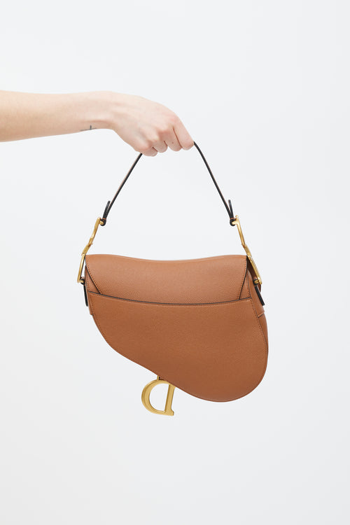 Dior 2024 Brown Leather Classic Saddle Bag