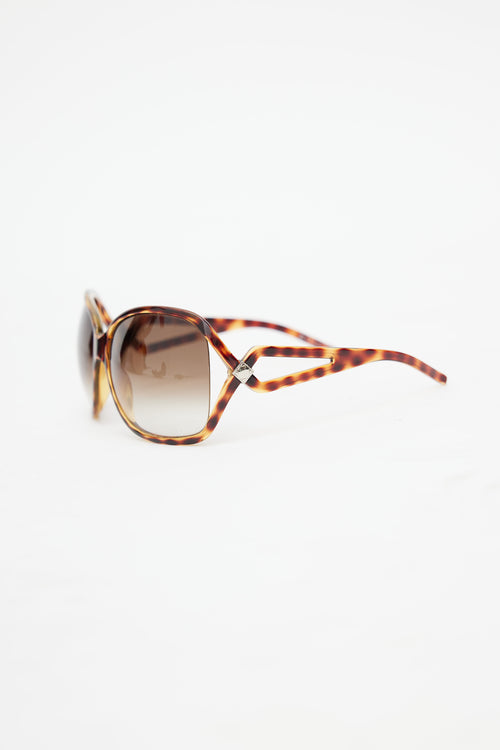 Dior Brown Madrague V08JS Oversized Sunglasses