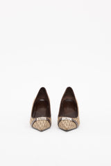 Dior Brown D'Orsay Logo Canvas Pump