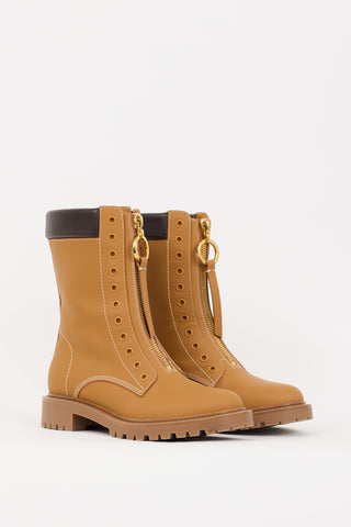 Dior Brown Leather Zipped Boot