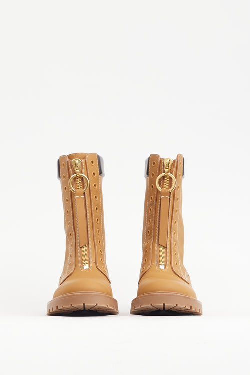 Dior Brown Nubuck Zipped  Boot
