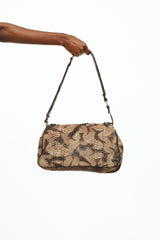 Dior Python Embossed Gaucho Double Saddle Bag