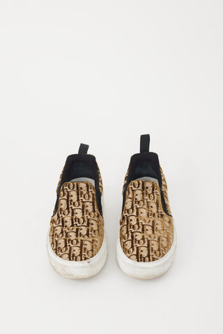 Dior Brown Velvet Oblique Monogram Slip On Sneaker