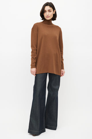 Dior Brown Wool Knit Turtleneck