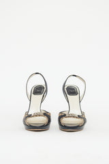 Dior Brown & Black Monogram Diorissimo Slingback Heel