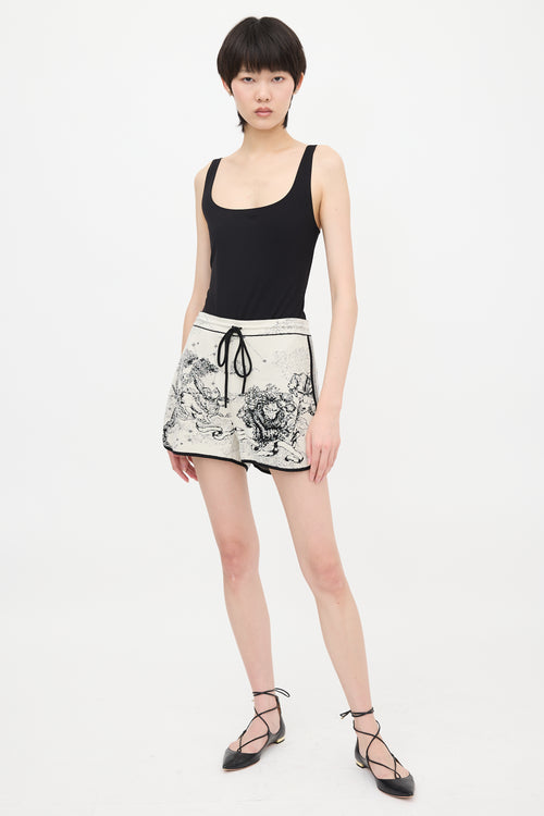Dior Cashmere & Wool Jacquard Knit Shorts