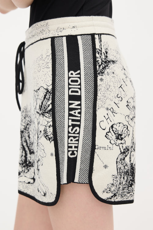 Dior Cashmere & Wool Jacquard Knit Shorts