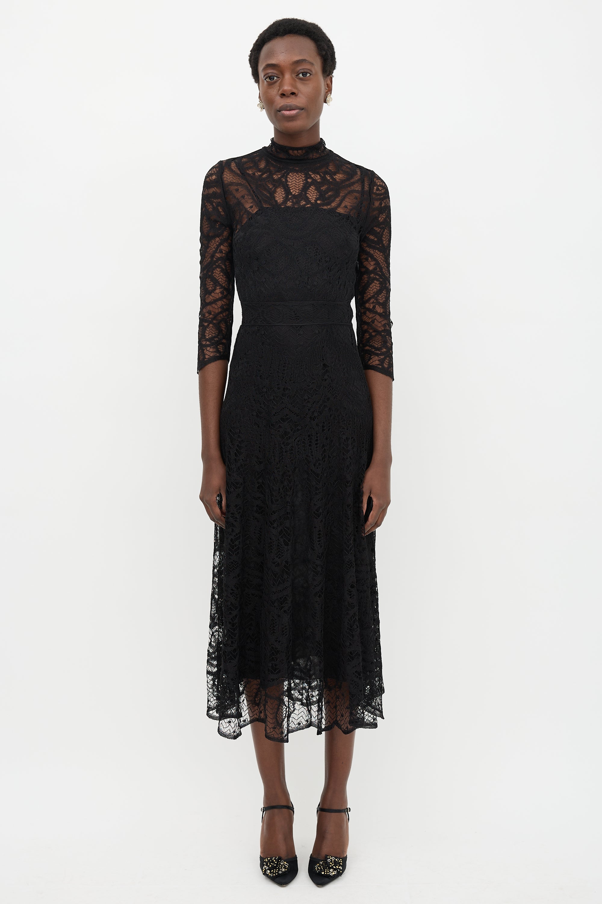 Dior // Chantilly Lace A-Line Dress VSP Consignment Dior // Chantilly Lace A-Line Dress VSP Consignment