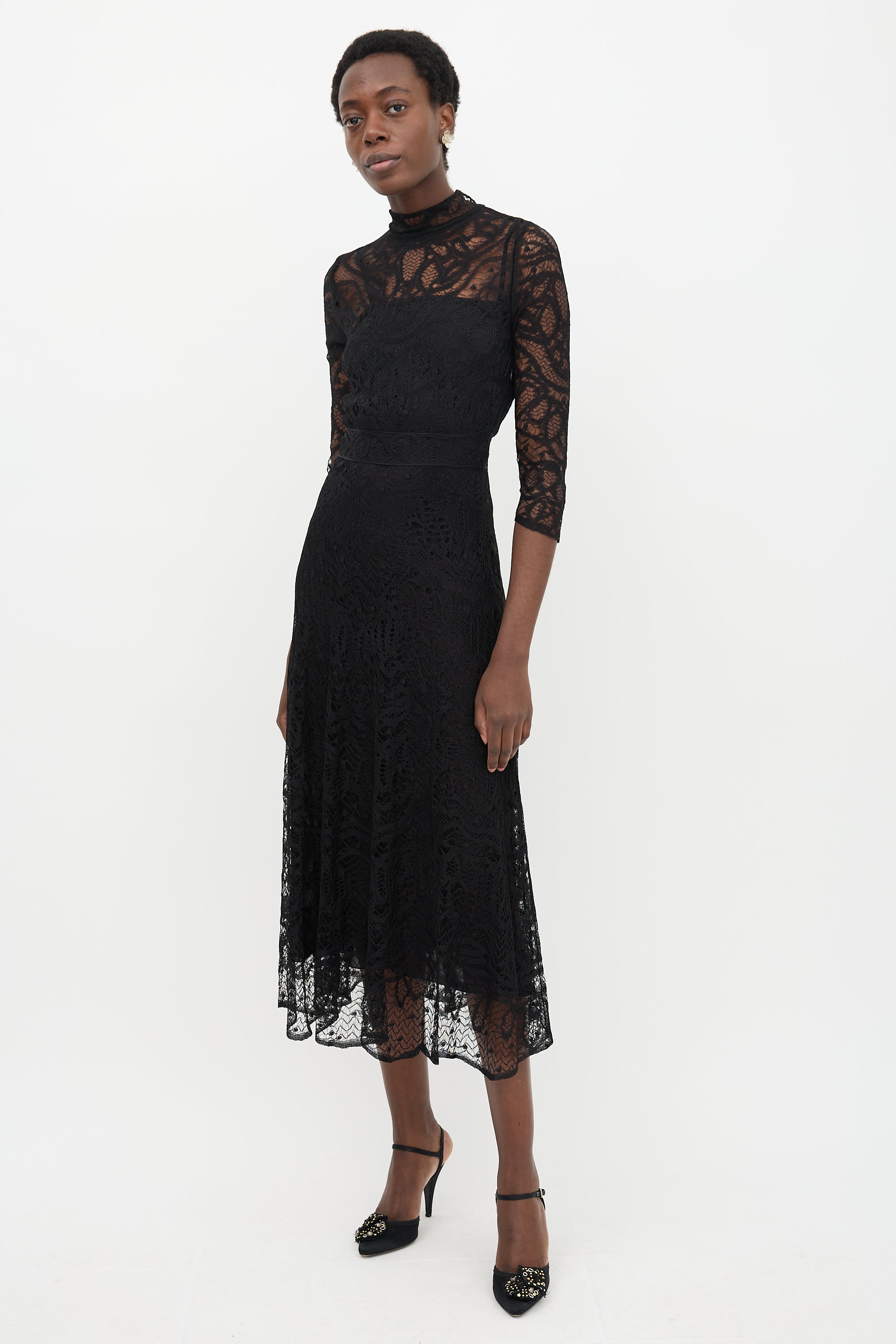 Dior // Chantilly Lace A-Line Dress VSP Consignment Dior // Chantilly Lace A-Line Dress VSP Consignment