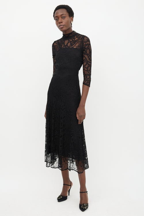 Dior Chantilly Lace A-Line Dress