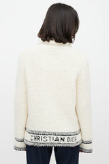 Dior Cream & Black Caro Ecru Wool Jacket