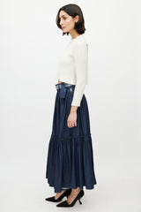 Dior Cream & Black J'Adior 8 Cropped Sweater