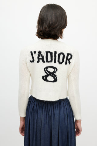 Dior Cream & Black J'Adior 8 Cropped Sweater